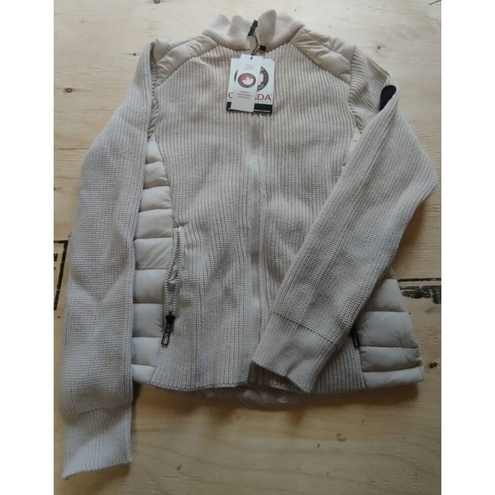 Canada Weather Gear Jacket Women's Small Beige Knit Puffer Cardigan Coat NWT$160